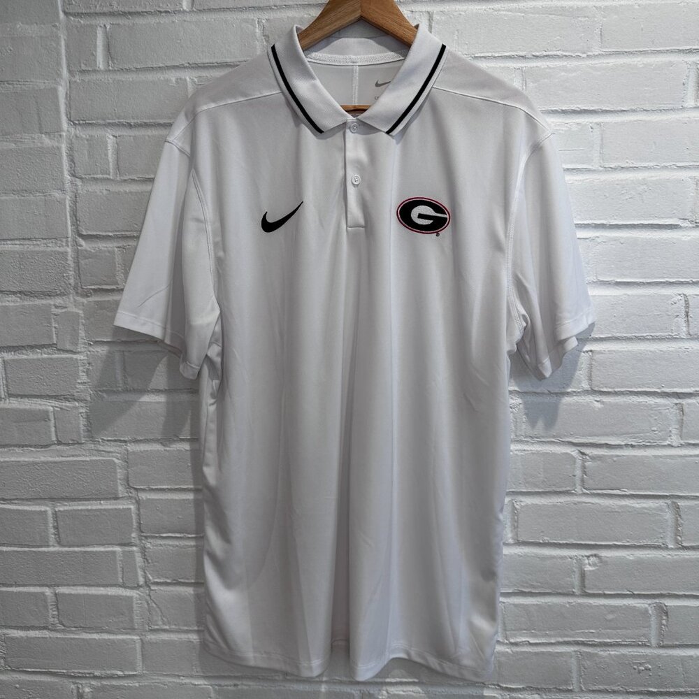 Nike Georgia Bulldogs White On-Field Performance Golf Polo Shirt Men's XL